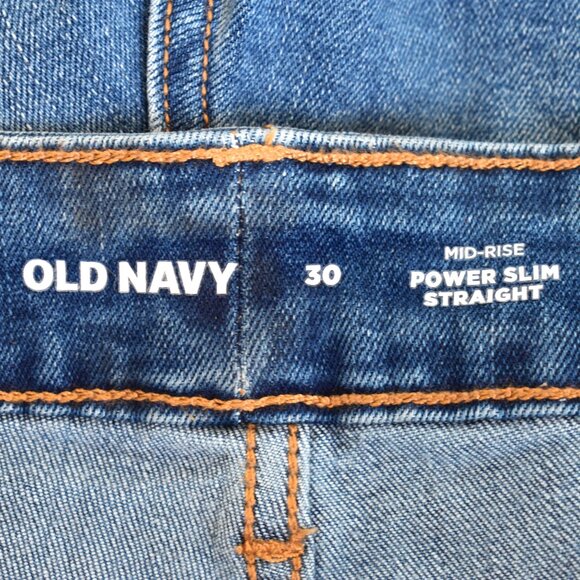 Women's Old Navy Mid-Rise Power Slim Straight Jeans SIZE 30 Willow NEW - Picture 9 of 9
